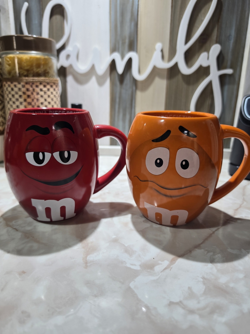M&M's Character Ceramic Mugs - Red & Orange